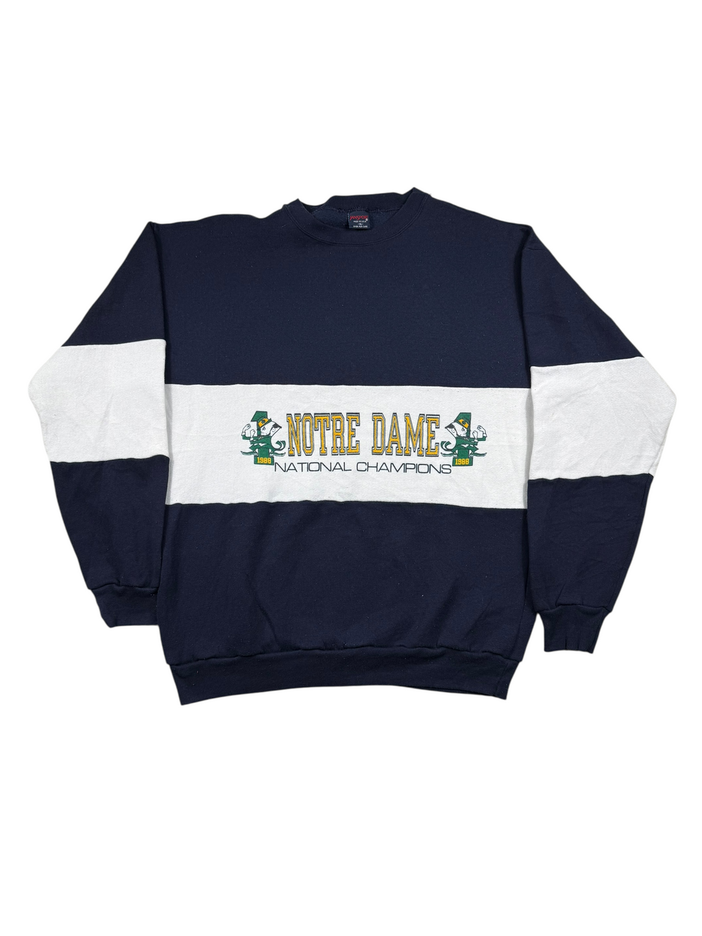 Vintage Sweatshirt Notre Dame Blau, Weiß – Größe M