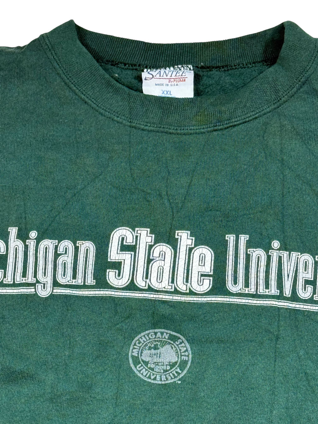 Vintage Sweatshirt Michigan State Grün – Größe XXL