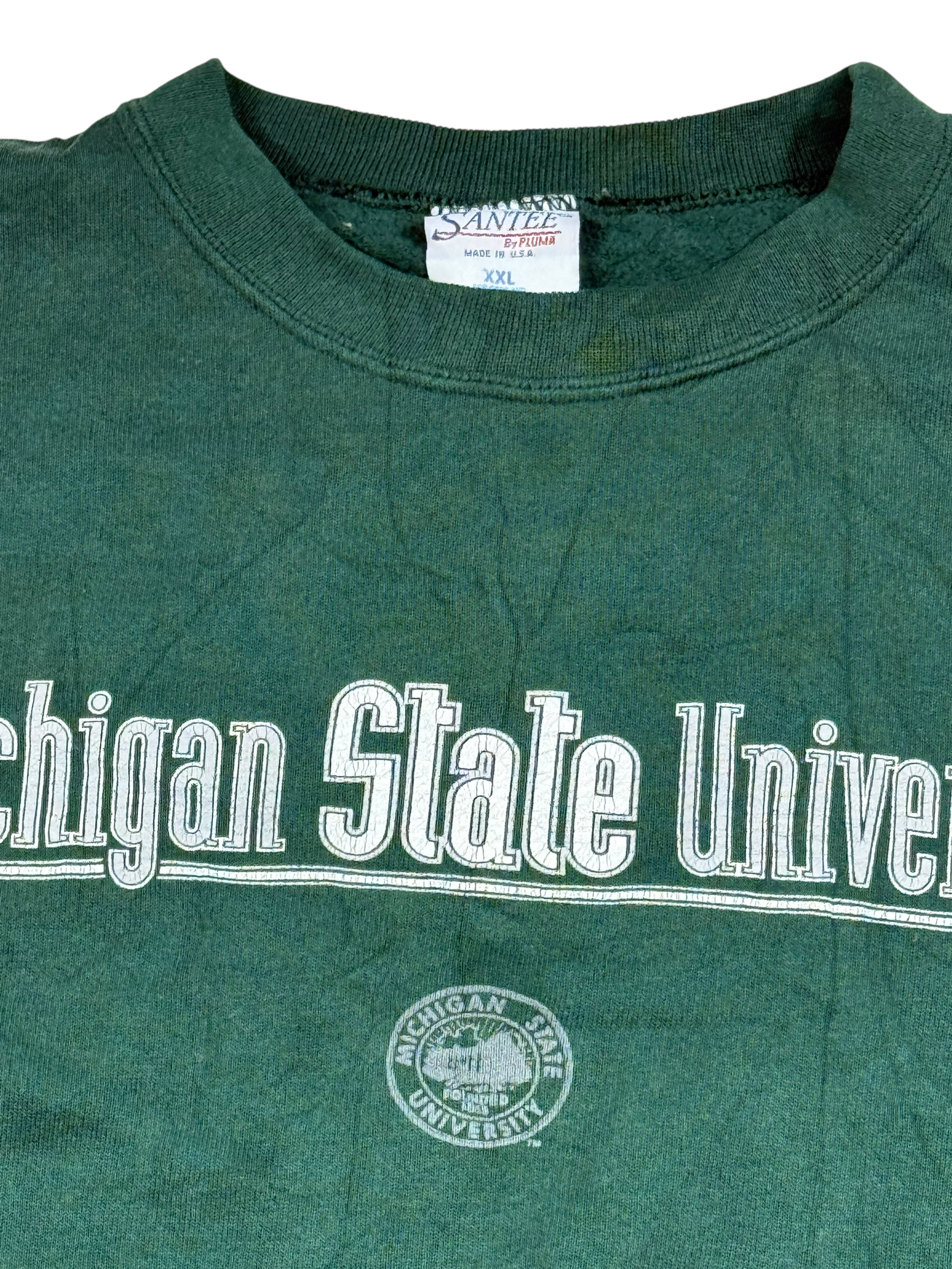 Vintage Sweatshirt Michigan State Grün – Größe XXL