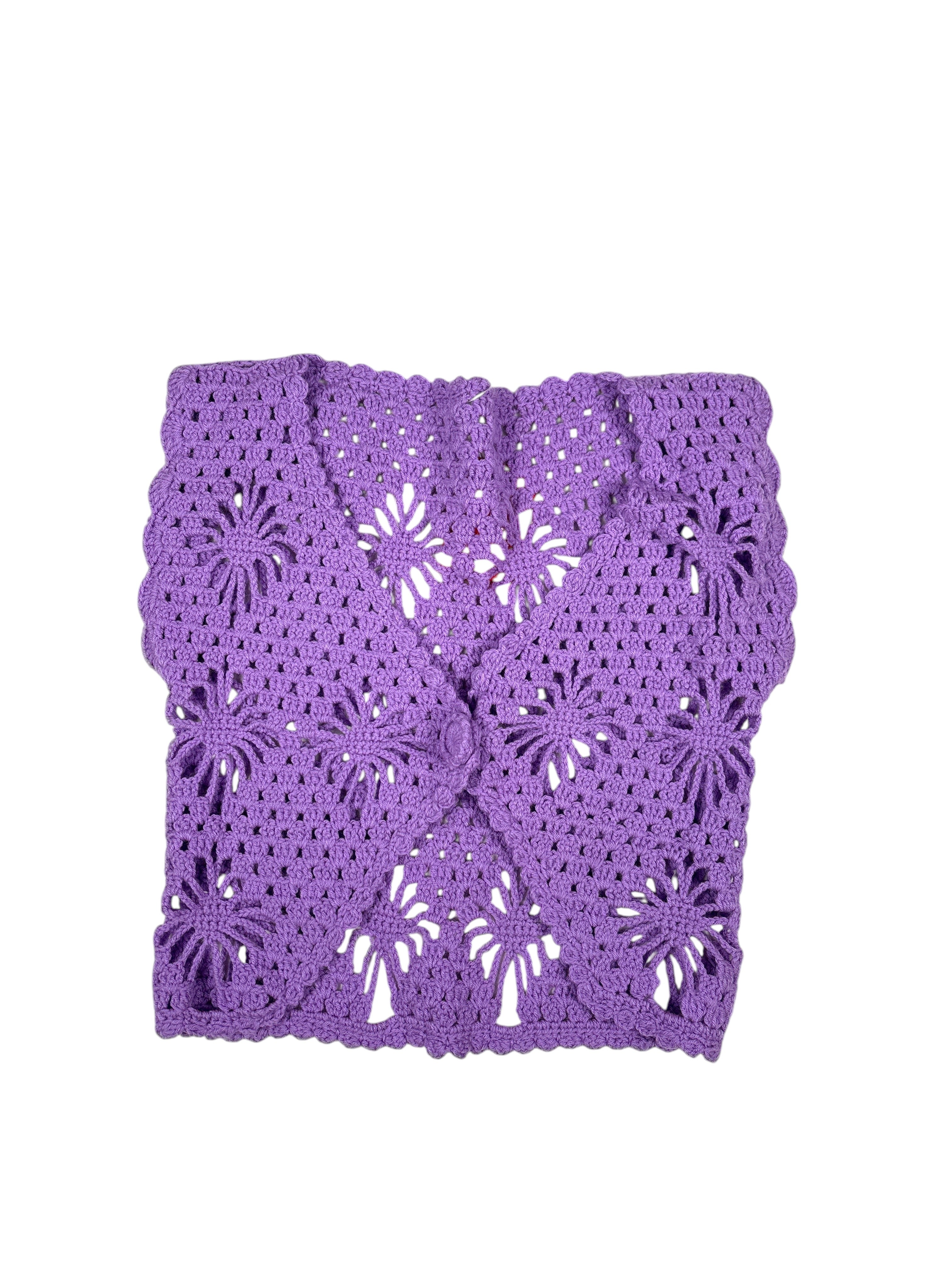 Vintage Strickweste Lila – Größe L