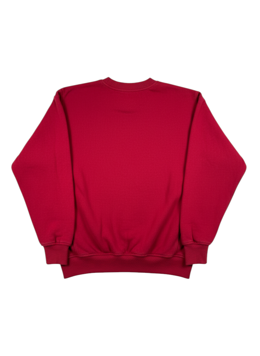 Vintopie red crewneck sweatshirt with ribbed cuffs and hem. Cotton blend.